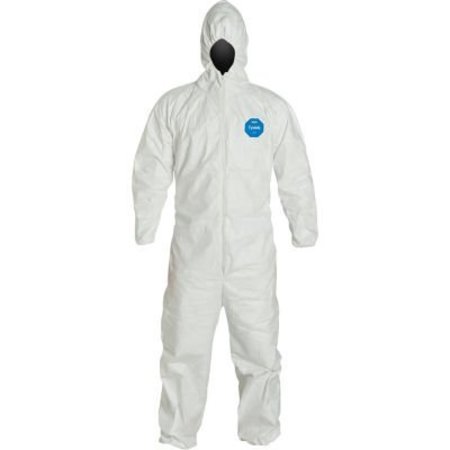 DUPONT DuPont Tyvek 400 Coverall, Hood, Elastic Wrist & Ankle, Stormflap, White, MD, 25/Qty TY127SWHMD002500